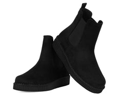 T.U.K. Shoes F3424L Black Faux Suede Viva Low Chelsea Boot