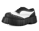 T.U.K. Shoes T2338 Black & White TUKskin™ Anarchic Airship Brogue
