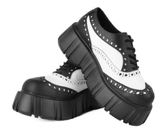 T.U.K. Shoes T2338 Black & White TUKskin™ Anarchic Airship Brogue