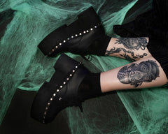 T.U.K. Shoes A3296 Black TUKskin Dino Flat Platform