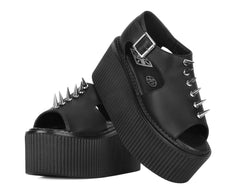 T.U.K. Shoes S3348 Black TUKskin Spike Strato Sandal