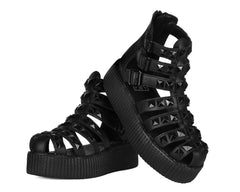 T.U.K. Shoes V3383L Black Studded Gladiator Viva Mondo Sandal