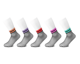 T.U.K. Shoes TSK1122 Multi-color Band Fishnet 5-Pk Sock TSK1122-OS