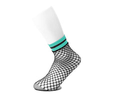 T.U.K. Shoes TSK1122 Multi-color Band Fishnet 5-Pk Sock TSK1122-OS