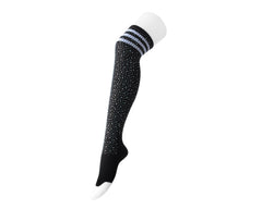 T.U.K. Shoes TSK1125 Black Varsity Rhinestone Over-The-Knee Sock TSK1125-OS