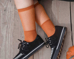 T.U.K. Shoes TSK1129 Orange Ribbed Glitter Sock TSK1129-OS