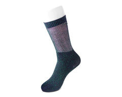 T.U.K. Shoes TSK1131 Green Ribbed Glitter Sock TSK1131-OS