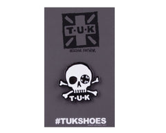 T.U.K. Shoes P0081 Black & White Skull Logo Enamel Pin P0081-OS