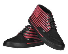 T.U.K. Shoes A3403 Black & Red Anarchy Striped 5 Eye Sneaker