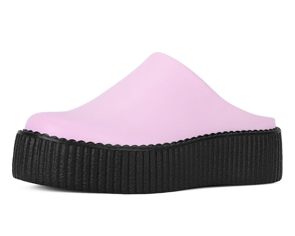 T.U.K. Shoes V3372L Pink Leather Viva Mondo Creeper Clog
