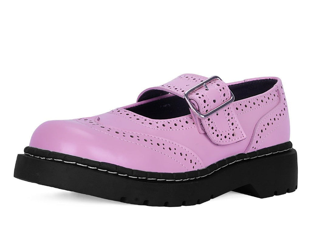 T.U.K. Shoes T2347 Pink Brogue Mary Jane