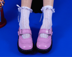 T.U.K. Shoes T2347 Pink Brogue Mary Jane