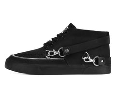 T.U.K. Shoes Black Canvas 5 Eye Bondage Strap Sneaker