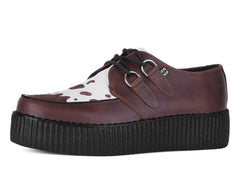 T.U.K. Shoes V3410 Brown Leather Cow Print Viva Mondo Creepers