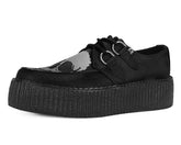 T.U.K. Shoes V3221 Black Satin Glow Skull Viva Mondo Creeper