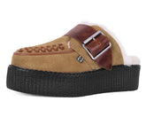 T.U.K. Shoes V3236L Brown Suede Wool Creeper Mule