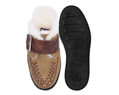 T.U.K. Shoes V3236L Brown Suede Wool Creeper Mule