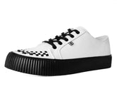 T.U.K. Shoes A3315 White Leather Lace-Up Creeper Sneaker