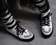 T.U.K. Shoes A3315 White Leather Lace-Up Creeper Sneaker