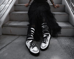 T.U.K. Shoes A3315 White Leather Lace-Up Creeper Sneaker