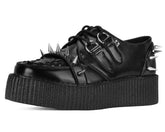 T.U.K. Shoes V3341 Black Leather Spike Viva Mondo Creeper