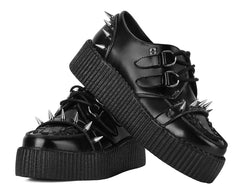 T.U.K. Shoes V3341 Black Leather Spike Viva Mondo Creeper