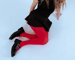 T.U.K. Shoes T2345 Black Leather Cherry Buckle Mary Jane