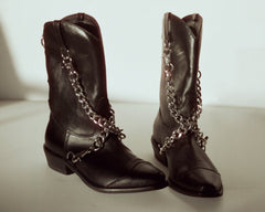T.U.K. Shoes A3220L Black Chain Western Boot