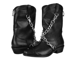 T.U.K. Shoes A3220L Black Chain Western Boot