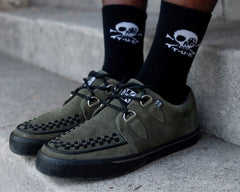 T.U.K. Shoes A3330 Olive Green Suede Creeper Sneaker