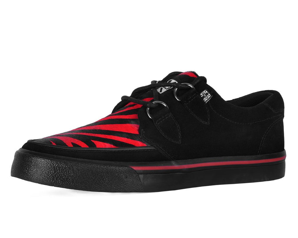 T.U.K. Shoes A3400 Black &Red Zebra Suede Creeper Sneaker