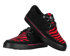 T.U.K. Shoes A3400 Black &Red Zebra Suede Creeper Sneaker