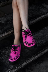 T.U.K. Shoes A3398 Neon Pink Suede Creeper Sneaker