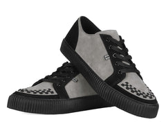 T.U.K. Shoes A3401 Black & Grey Suede Lace-Up Creeper Sneaker