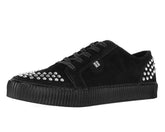 T.U.K. Shoes A3353 Black Suede Studded Creeper Sneaker