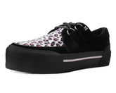 T.U.K. Shoes A3137 Black & Leopard Suede Platform Creeper Sneaker