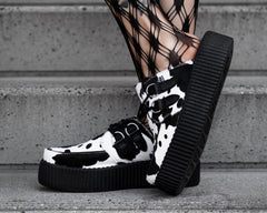 T.U.K. Shoes V3357L Cow Print Creeper Mule