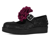 T.U.K. Shoes F3406L Black TUKskin Flower Lace Viva Low Mary Jane