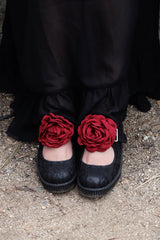 T.U.K. Shoes F3406L Black TUKskin Flower Lace Viva Low Mary Jane