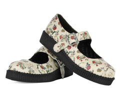 T.U.K. Shoes F3423L Beige Floral Viva Low Mary Jane