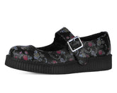 T.U.K. Shoes F3422L Black Floral Viva Low Mary Jane