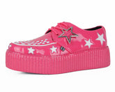 T.U.K. Shoes V3265 Pink & White Star Viva Mondo Creeper