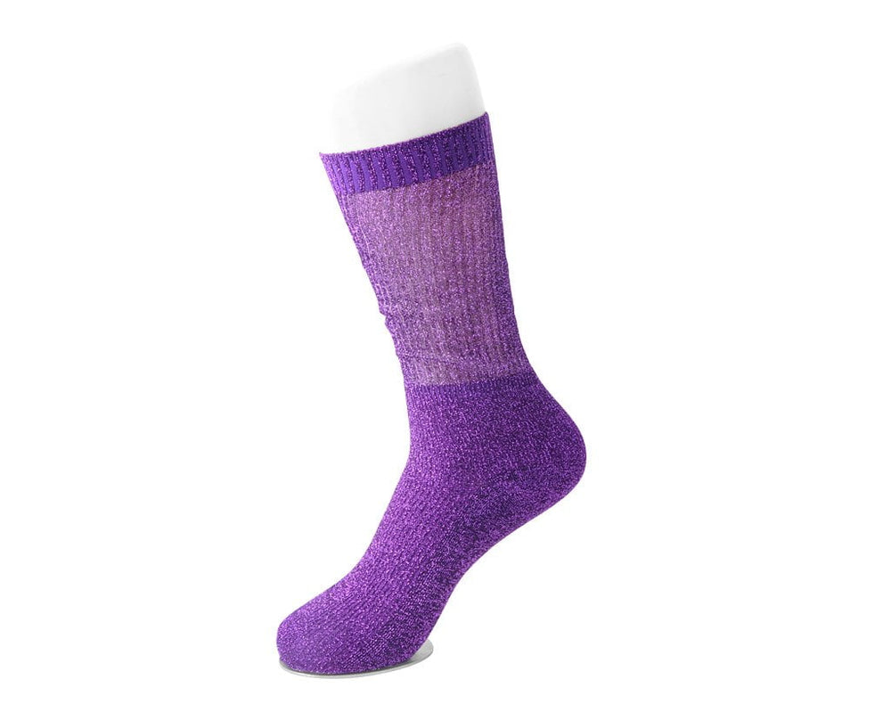 T.U.K. Shoes TSK1128 Purple Ribbed Glitter Sock TSK1128-OS