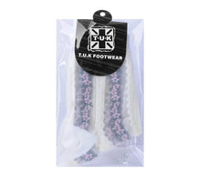 T.U.K. Shoes TSK1078 White Stripe Floral Sheer Sock TSK1078-OS