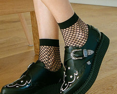 T.U.K. Shoes TSK1039 Black Fishnet Footie Crew Sock TSK1039-OS