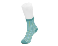 T.U.K. Shoes TSK1185 Teal Striped Polka Dot Socks TSK1185-OS