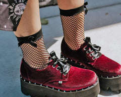 T.U.K. Shoes TSK1052 Black Fishnet & Bow Women’s Sock TSK1052-OS