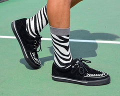 T.U.K. Shoes TSK1091 Grey Stripe Zebra Crew Sock TSK1091-OS