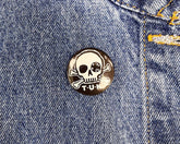 T.U.K. Shoes P0034 Black & White Skull Logo Pin P0034-OS
