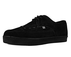 T.U.K. Shoes A3263 Black Suede Tie Pointed Lace Up EZC